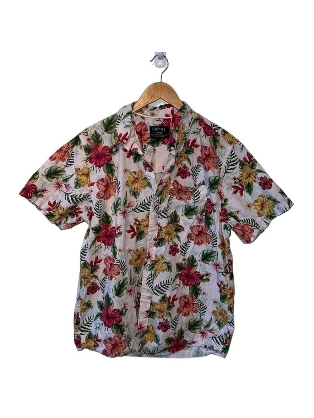 Empyre Floral Hawaiian Vacation Button Down Shirt Size Large